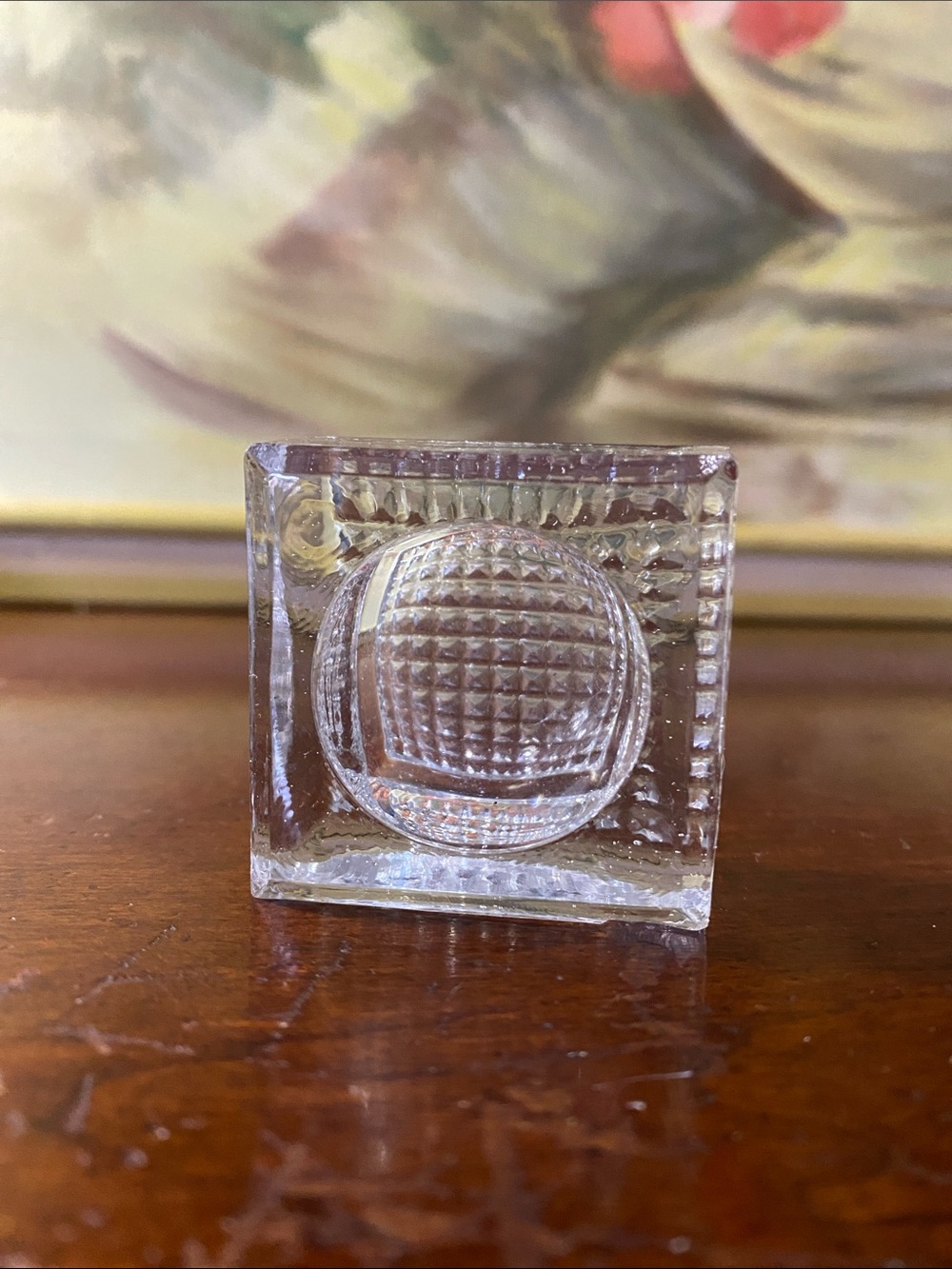 Vintage Square Pressed Salt Cellar